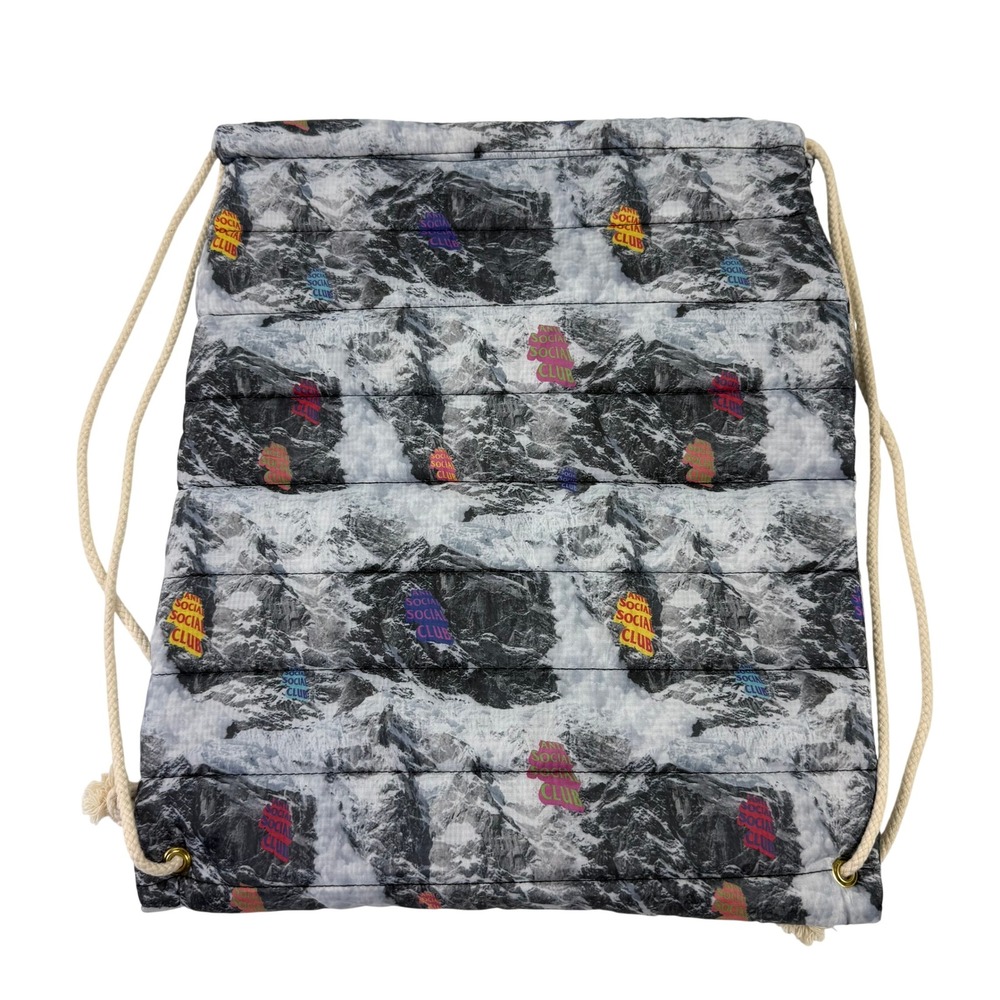 Anti Social Social Club ASSC Mountain Print Quilted Drawstring Backpack Bag